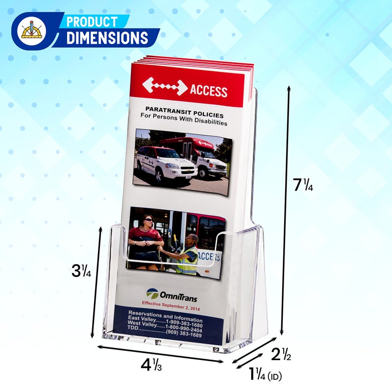 Clear-Ad - Acrylic Trifold Brochure Holder - Rack Card Display - Pamphlet Stand - LHF-S100 (Pack of 10) - Image 2